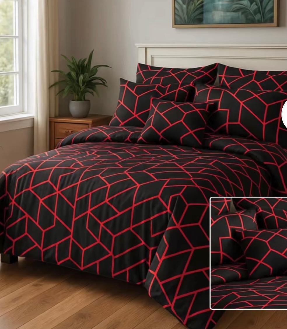 Luxury 5-Piece Bed Sprt Set with Matching Cushion – Premium Quality & Unique Design