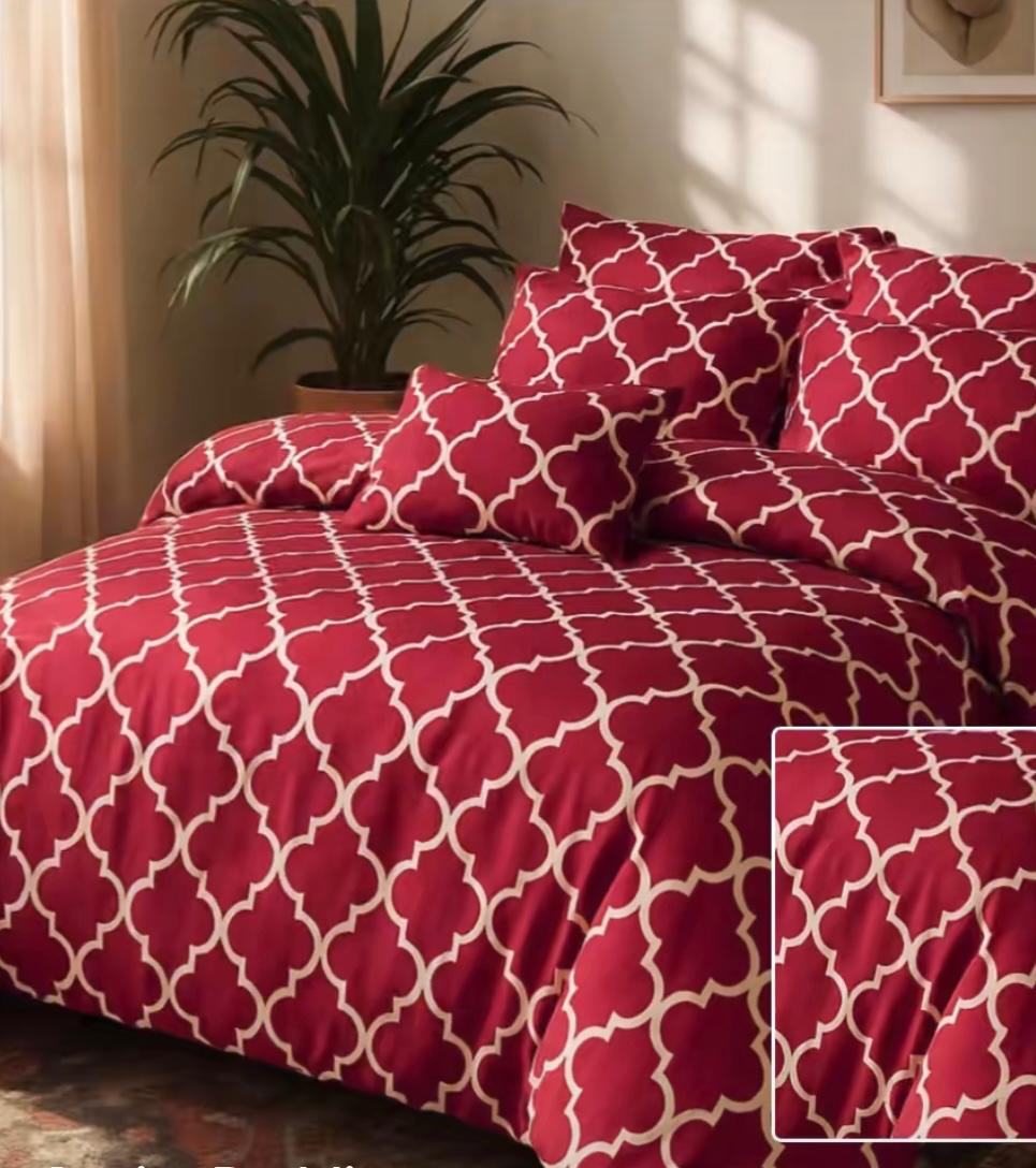 Luxury 5-Piece Bed Sprt Set with Matching Cushion – Premium Quality & Unique Design